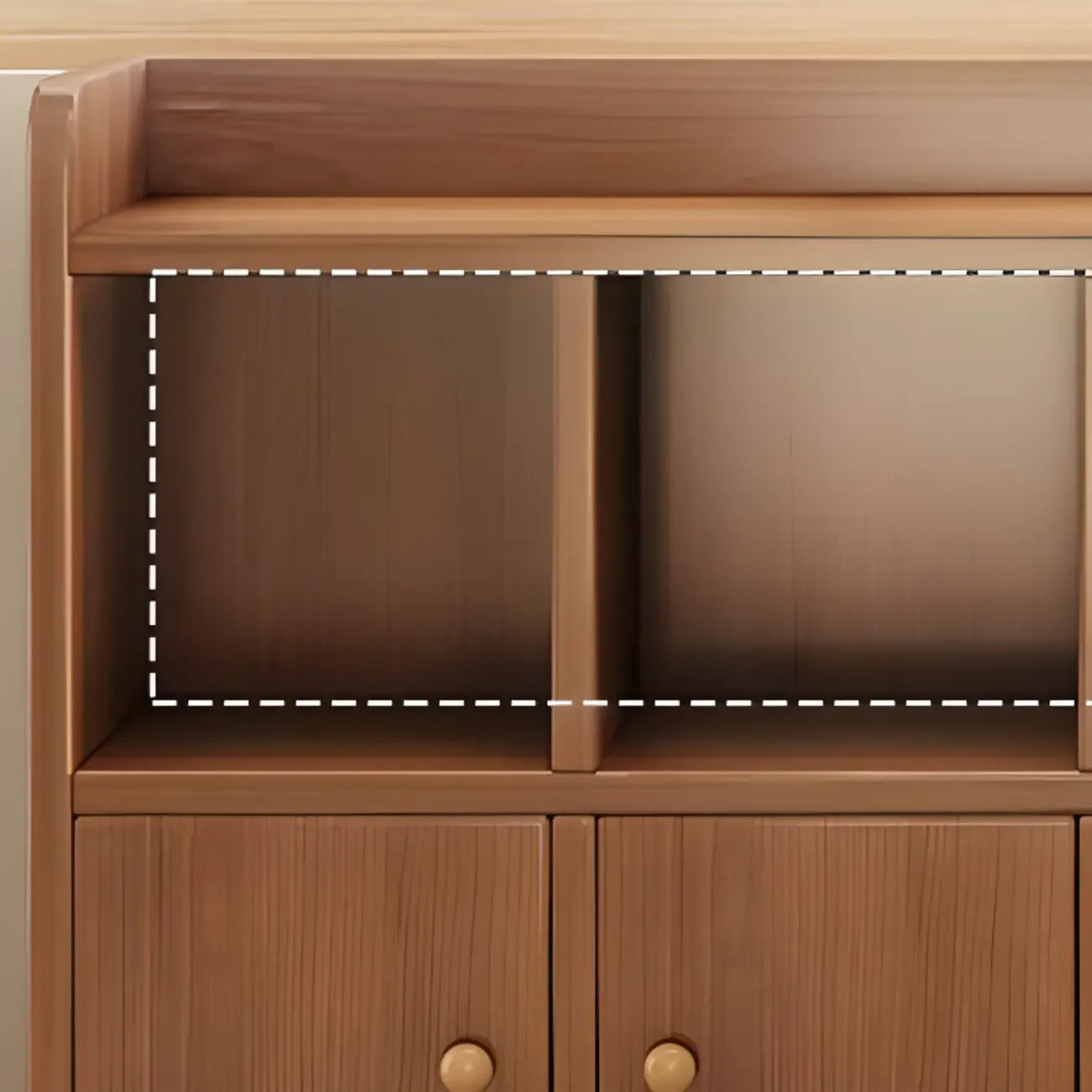 Brown Modern Wood Horizonal Cube Bookcase with Storage