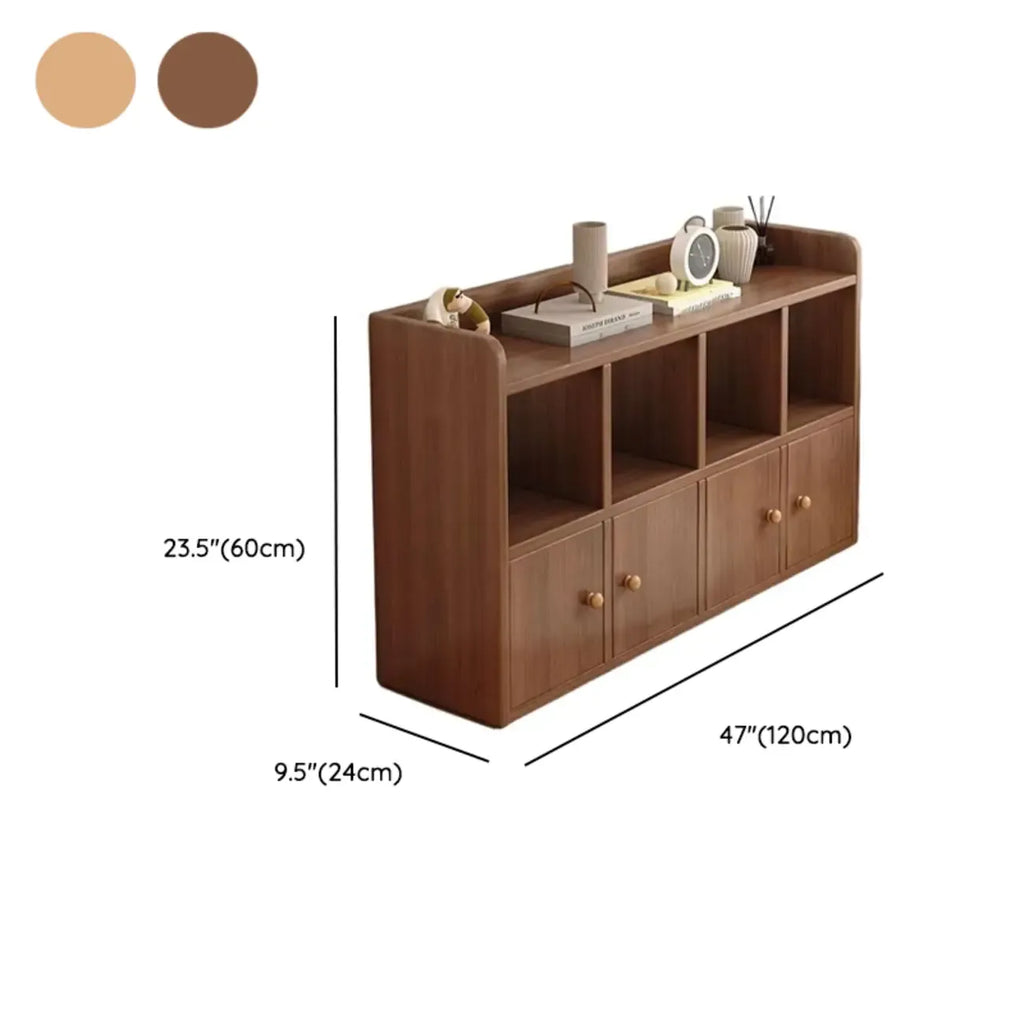 Brown Modern Wood Horizonal Cube Bookcase with Storage