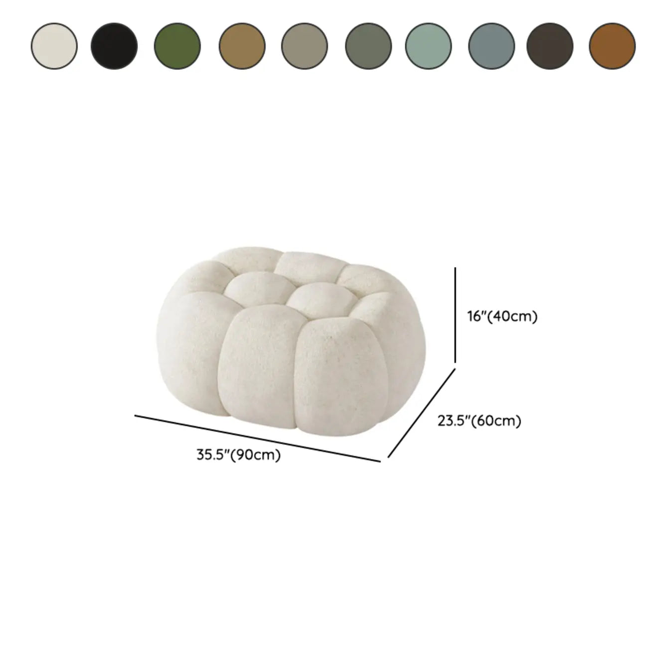 Contemporary Cloud Shaped Upholstered Bedroom Bench