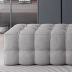 Contemporary Soft Gray Long Upholstered Bedroom Bench
