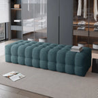 Contemporary Soft Gray Long Upholstered Bedroom Bench