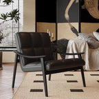 Elegant Genuine/Nappa Leather Mid-Back Accent Chair
