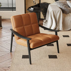 Elegant Genuine/Nappa Leather Mid-Back Accent Chair