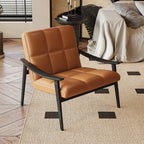 Elegant Genuine/Nappa Leather Mid-Back Accent Chair