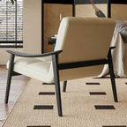 Elegant Genuine/Nappa Leather Mid-Back Accent Chair
