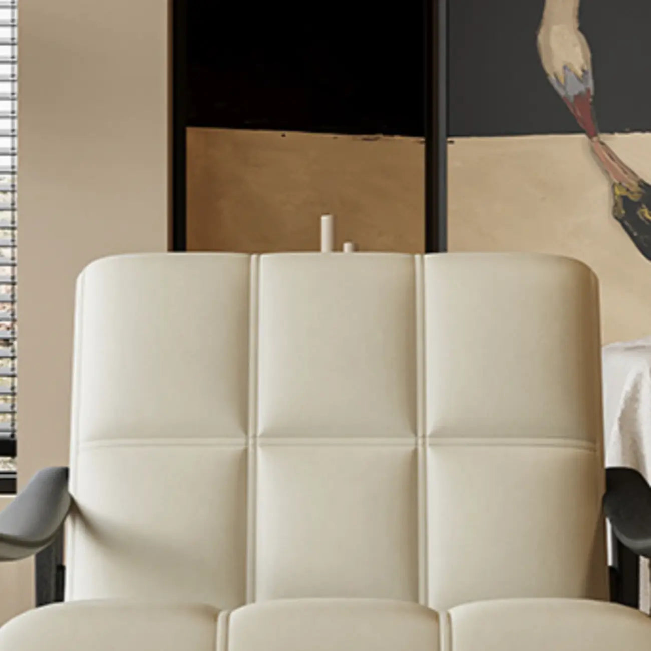 Elegant Genuine/Nappa Leather Mid-Back Accent Chair
