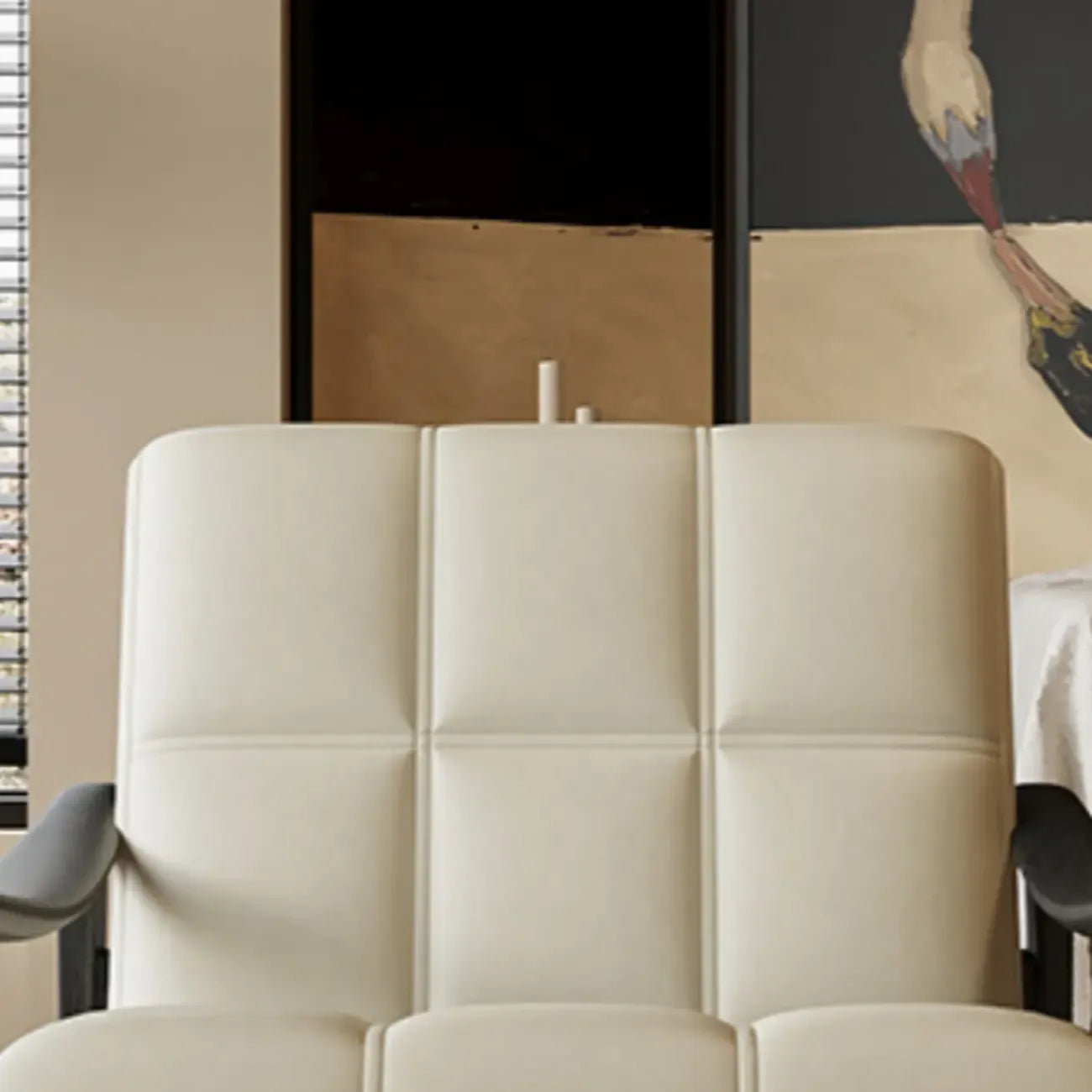 Elegant Genuine/Nappa Leather Mid-Back Accent Chair
