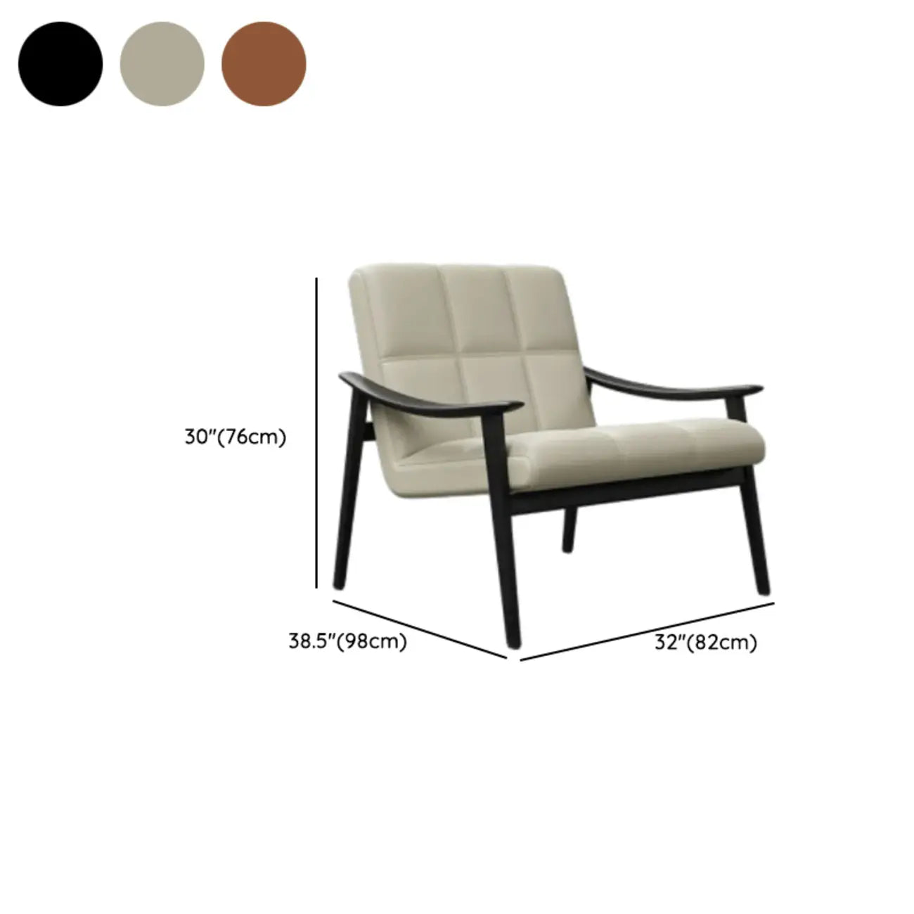 Elegant Genuine/Nappa Leather Mid-Back Accent Chair