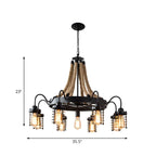 Black Rope Industrial Metal Vintage Chandelier Light