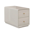 Narrow Rectangle Walnut Wood Side Table with Drawers