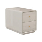Narrow Rectangle Walnut Wood Side Table with Drawers