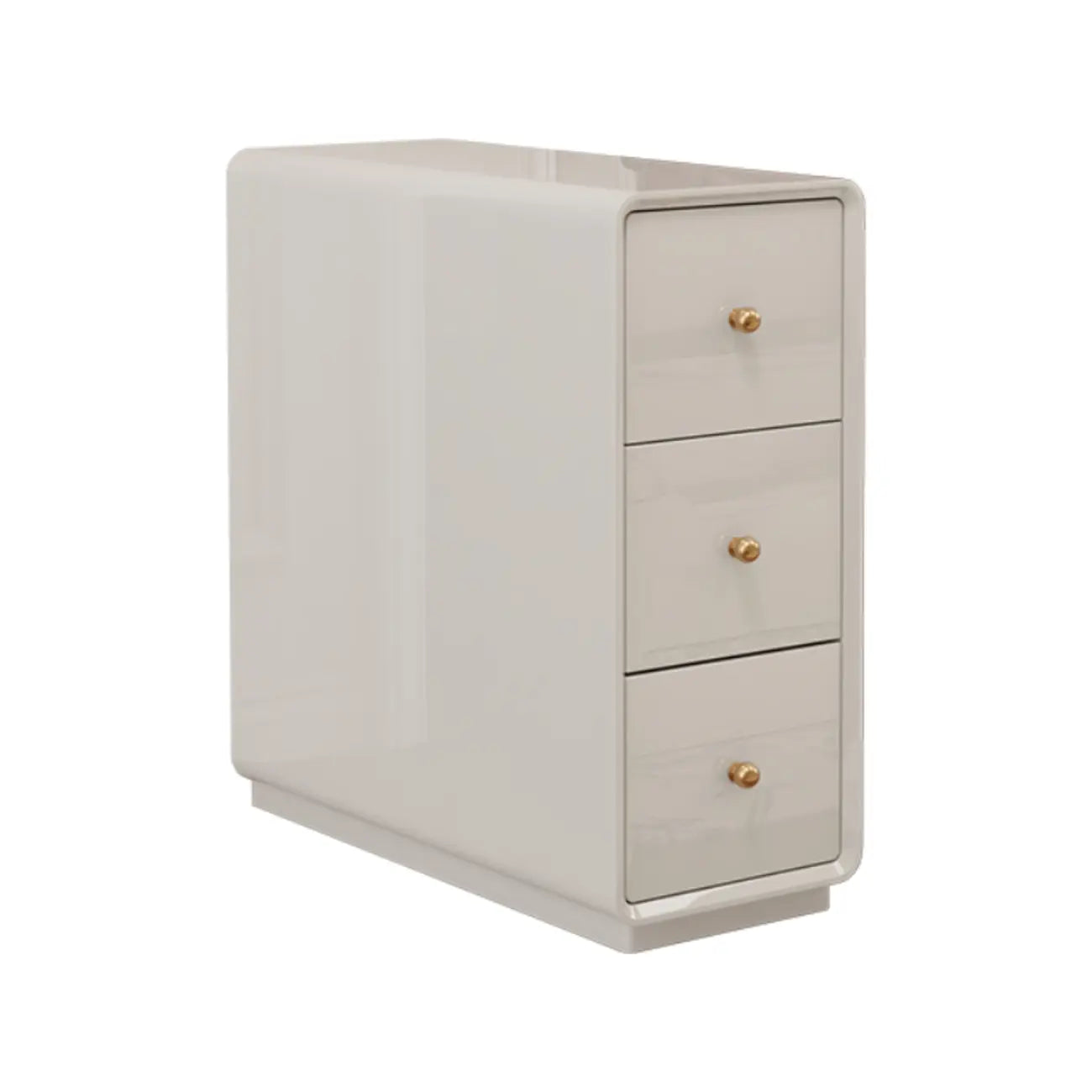 Narrow Rectangle Walnut Wood Side Table with Drawers