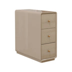Narrow Rectangle Walnut Wood Side Table with Drawers