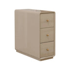 Narrow Rectangle Walnut Wood Side Table with Drawers