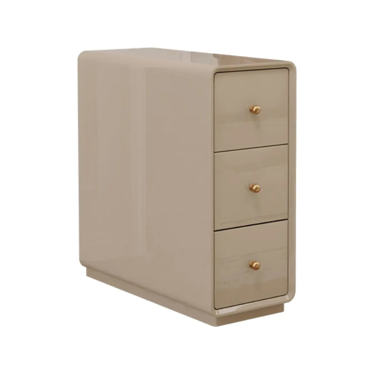 Narrow Rectangle Walnut Wood Side Table with Drawers