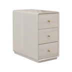 Narrow Rectangle Walnut Wood Side Table with Drawers