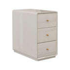 Narrow Rectangle Walnut Wood Side Table with Drawers