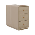 Narrow Rectangle Walnut Wood Side Table with Drawers