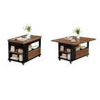 Versatile Elegant Modern Wooden Side Table with Wheels