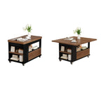 Versatile Elegant Modern Wooden Side Table with Wheels