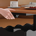 Foldable Tabletop Adjustable Wood Rolling Storage Cart