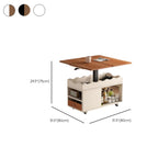 Foldable Tabletop Adjustable Wood Rolling Storage Cart