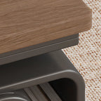 Adjustable Tabletop Modern Wood Side Table with Wheels