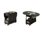 Adjustable Tabletop Modern Wood Side Table with Wheels