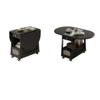 Adjustable Tabletop Modern Wood Side Table with Wheels