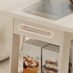 Foldable Wood White Modern Wheeled Small Side Table