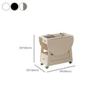 Foldable Wood White Modern Wheeled Small Side Table