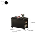 Foldable Wood White Modern Wheeled Small Side Table