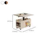 Foldable Wood White Modern Wheeled Small Side Table