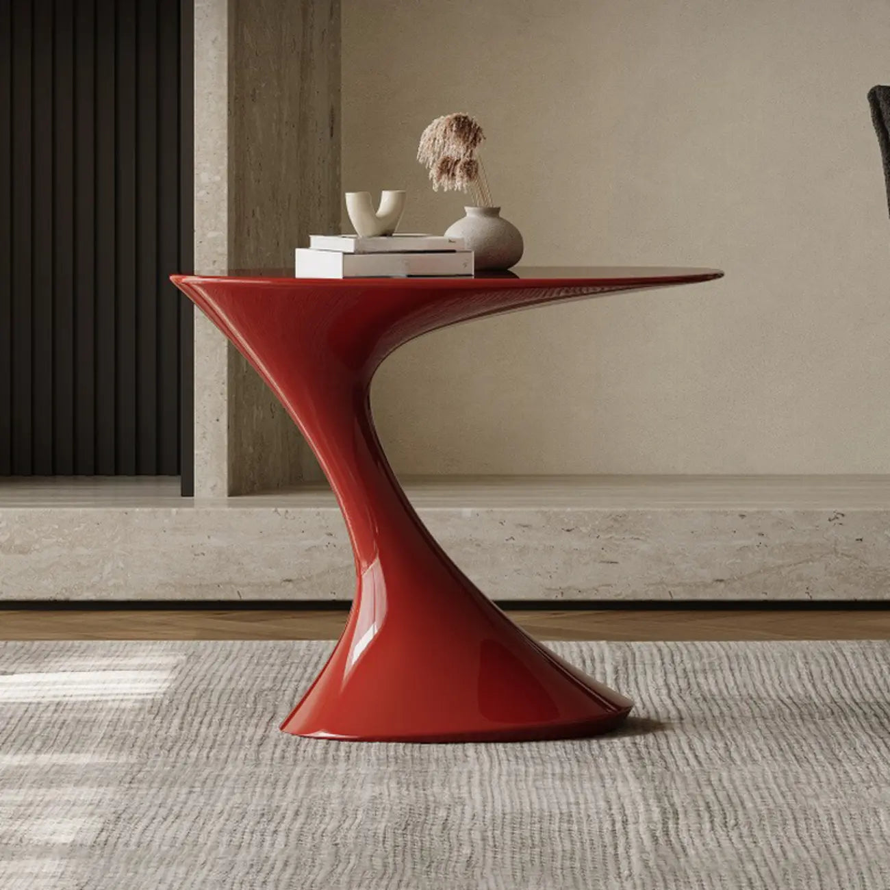 Minimalist Steel Oval Top Retro End Table For Living Room