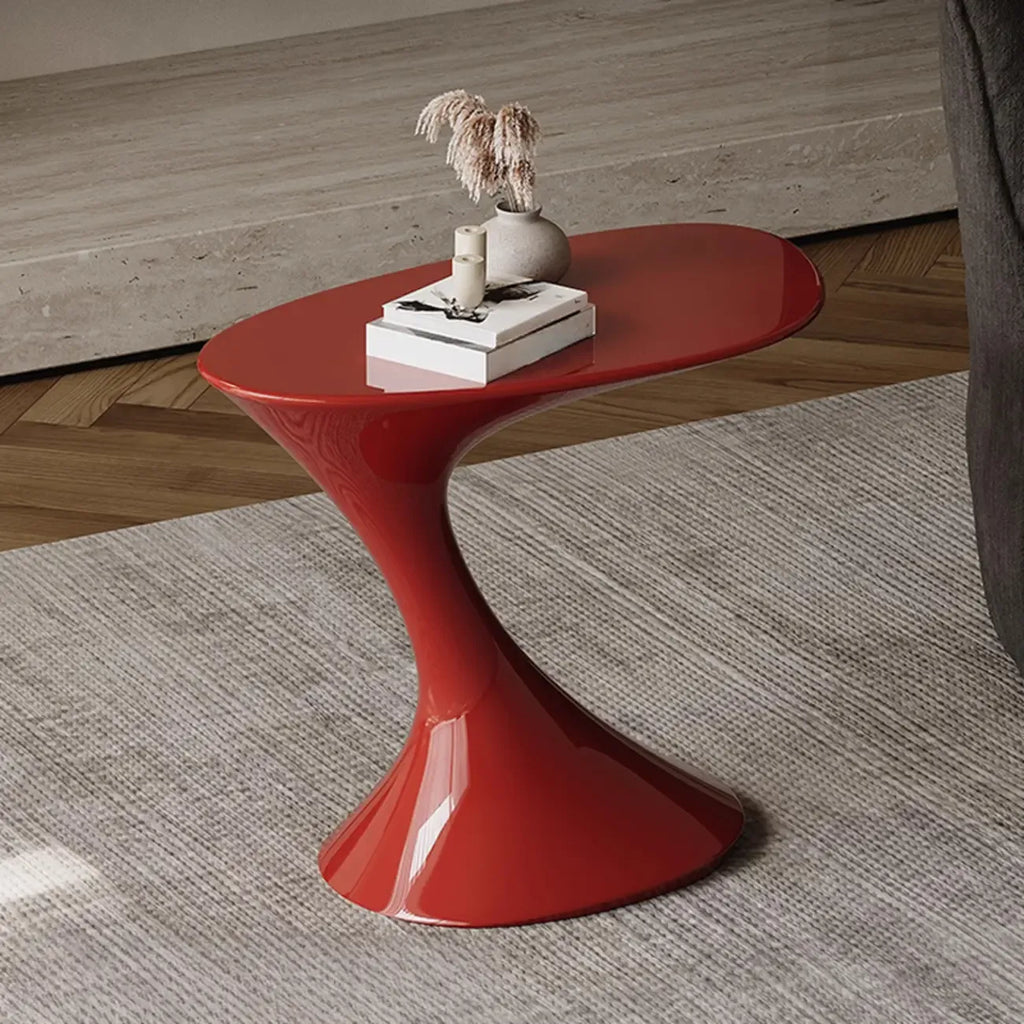 Minimalist Steel Oval Top Retro End Table For Living Room