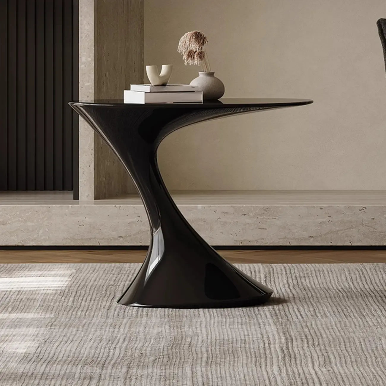 Minimalist Steel Oval Top Retro End Table For Living Room