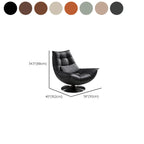 Black Swivel Tufted Leather Accent Chair Pillow Included