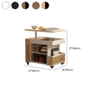 Nut-brown Adjustable Lift Top Wood Trolly Side Table