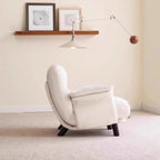 Elegant White Snowflake Velvet Upholstered Arm Accent Chair