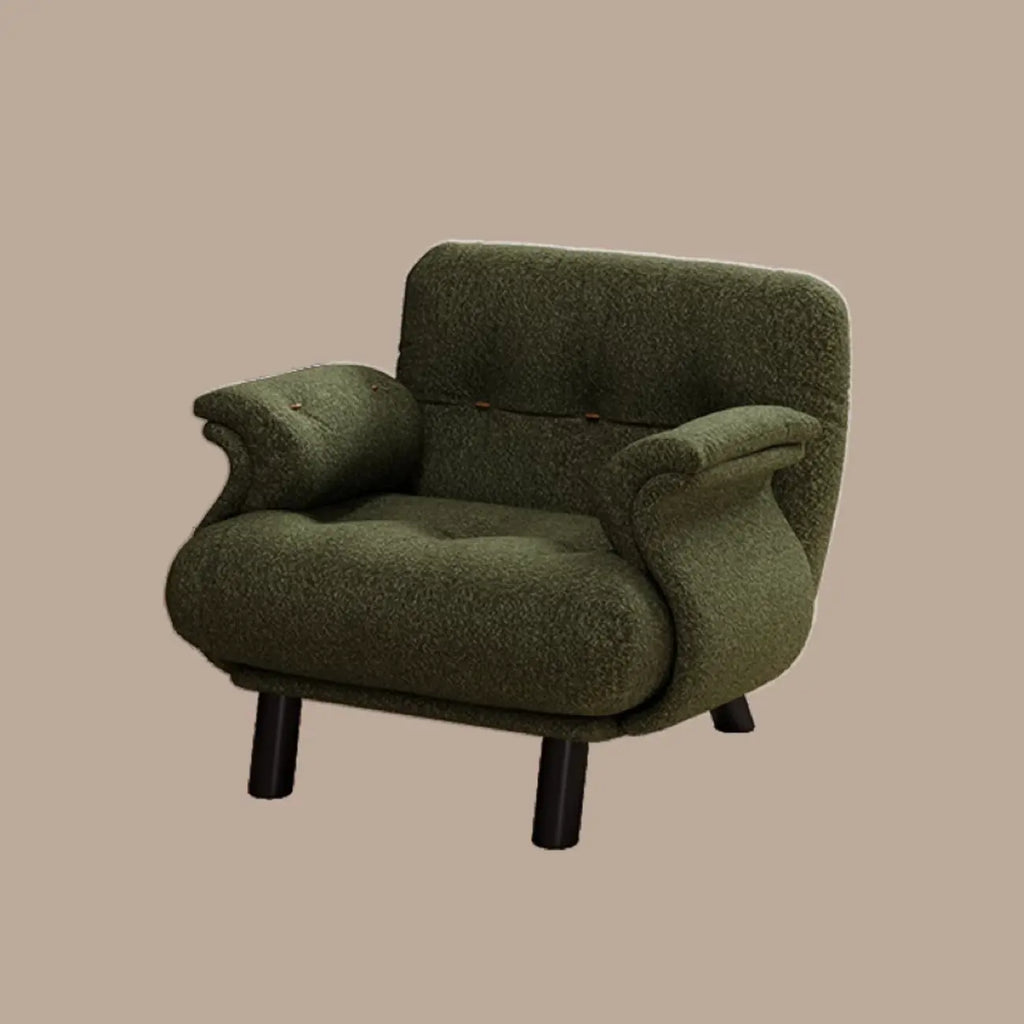 Elegant White Snowflake Velvet Upholstered Arm Accent Chair