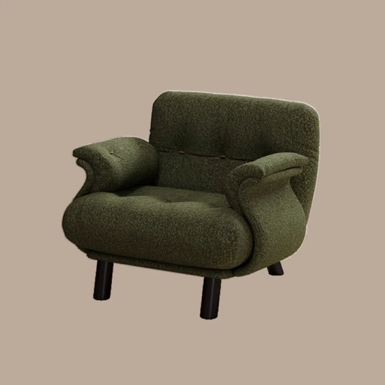 Elegant White Snowflake Velvet Upholstered Arm Accent Chair