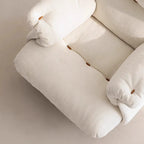 Elegant White Snowflake Velvet Upholstered Arm Accent Chair