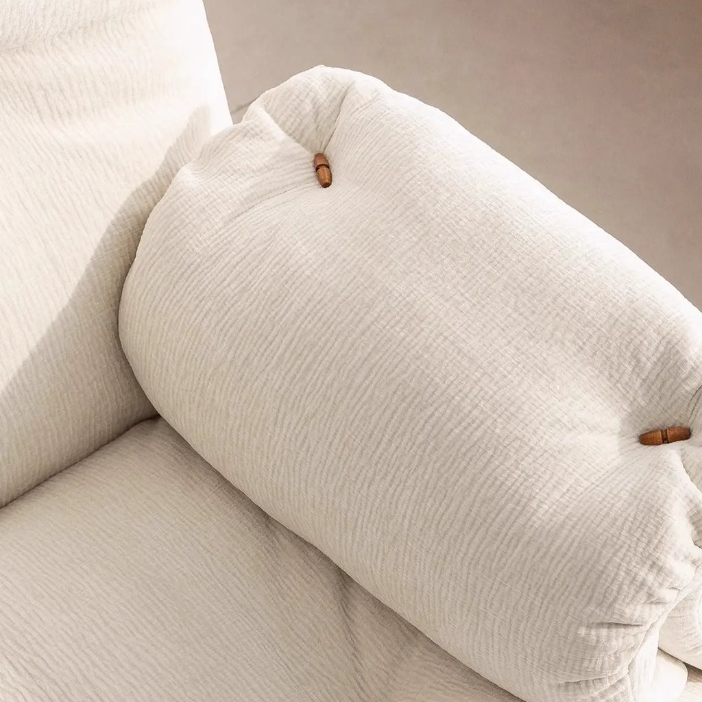 Elegant White Snowflake Velvet Upholstered Arm Accent Chair