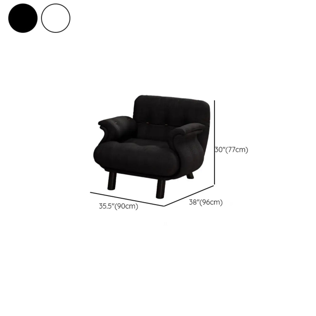 Elegant White Snowflake Velvet Upholstered Arm Accent Chair