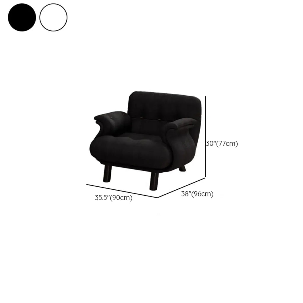 Elegant White Snowflake Velvet Upholstered Arm Accent Chair