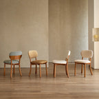 Modern Armless Upholstered Solid Wood Dining Chair