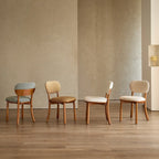 Modern Armless Upholstered Solid Wood Dining Chair