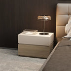 Elegant 2-tier Bedroom Wooden Nightstand With Drawers