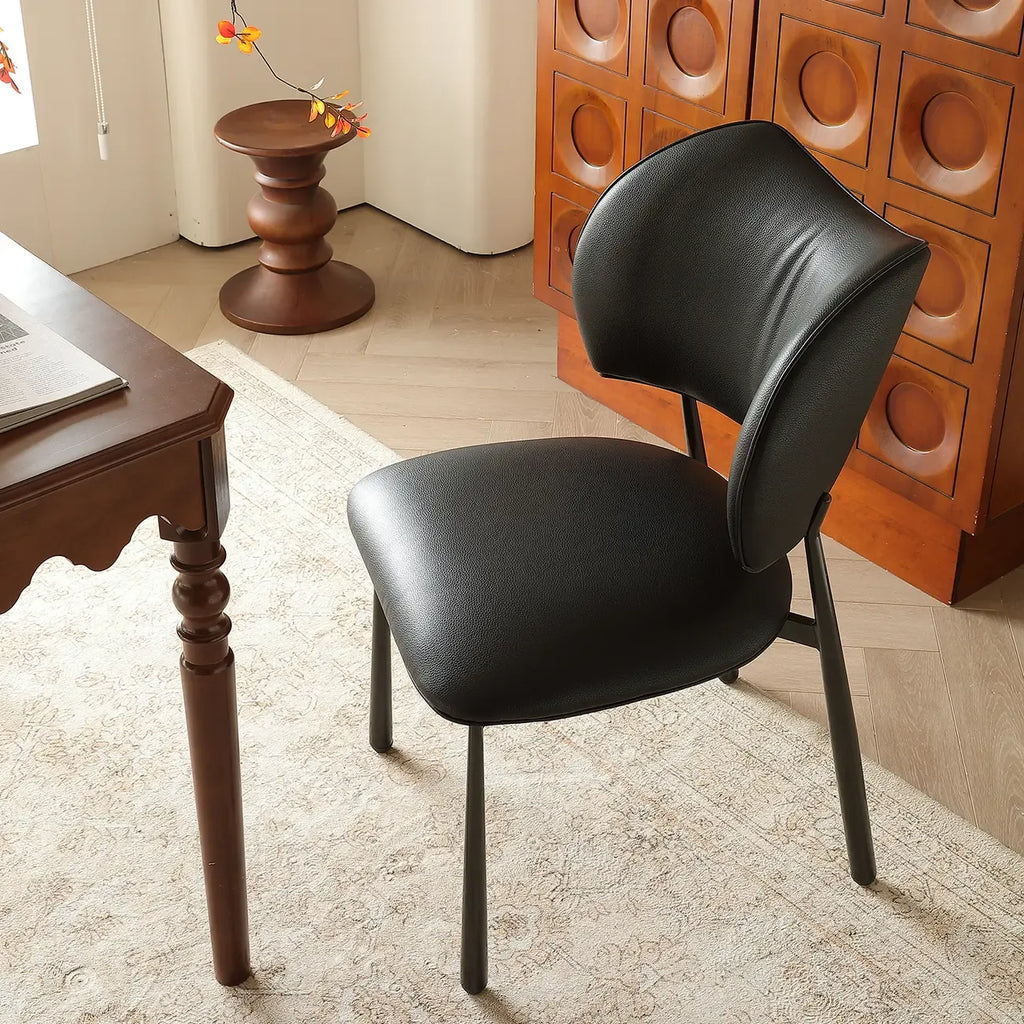 Retro Armless Faux Leather Upholstered Dining Chair