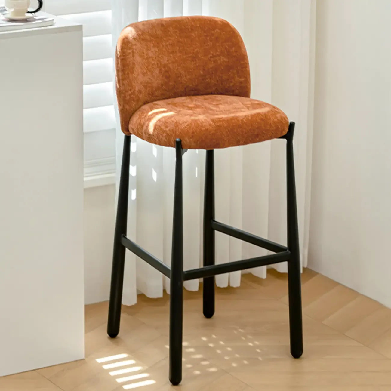 Mid Century Modern Square Upholstered Bar Stools Counter Height